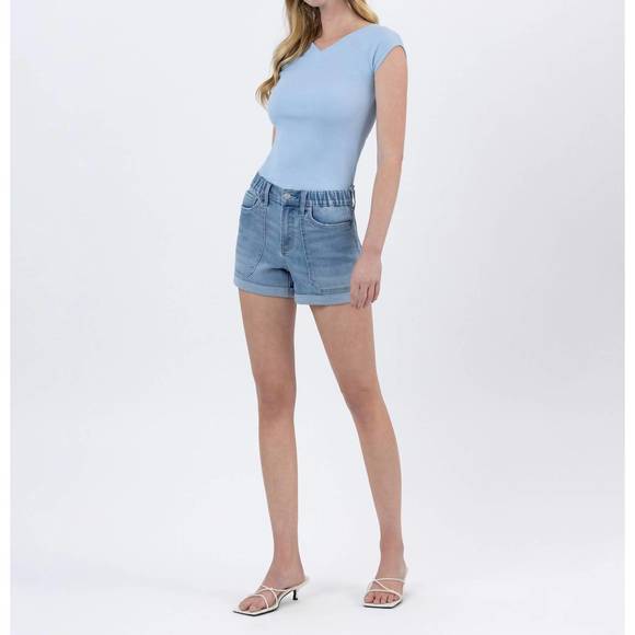 NEW LOVERVET double cuffed denim shorts in desirable - Picture 4 of 5